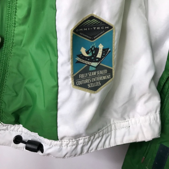 COLUMBIA | Omni-Tech Waterproof Rain Jacket Green & White Women’s Size XS - Picture 6 of 8